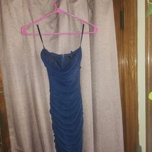 Elegant Blue Beaded Dress. XXS Women's. Great For Teens/preteens.